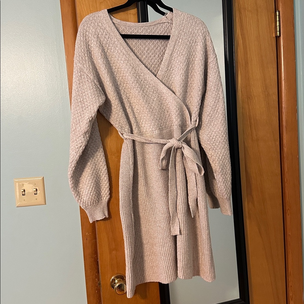 Cozy Knit Wrap Dress